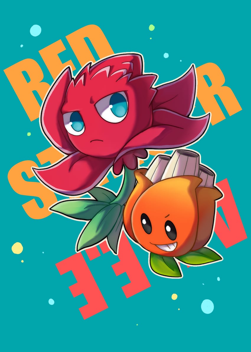 red stinger and a.k.e.e. (plants vs. zombies and 1 more) drawn by yuanzidiedaole