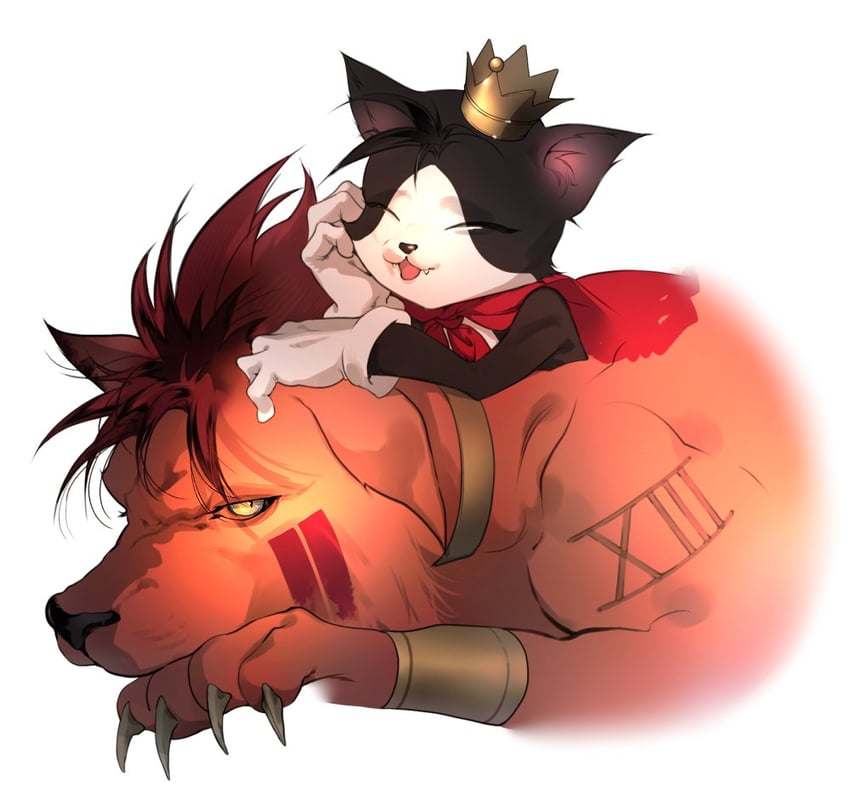 red xiii and cait sith (final fantasy and 1 more) drawn by s_sohwagi_s