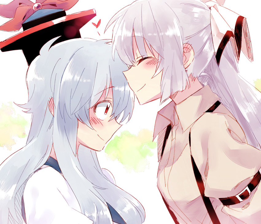 fujiwara no mokou and kamishirasawa keine (touhou) drawn by 6_(yuchae)