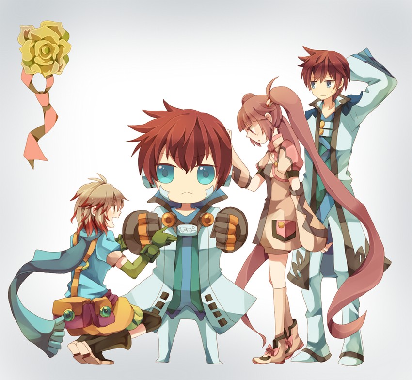 sophie, asbel lhant, and pascal (tales of and 1 more) drawn by yachi_kou