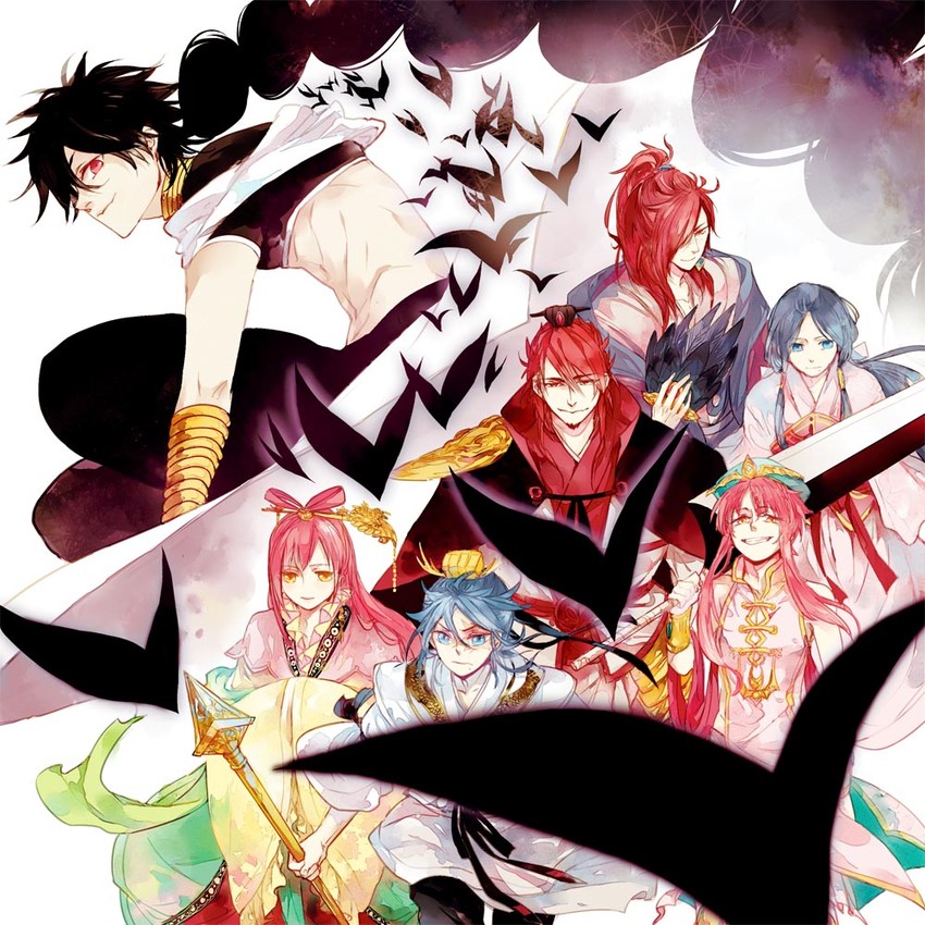 judal, ren kougyoku, ren hakuryuu, ren hakuei, ren kouha, and 2 more (magi the labyrinth of magic) drawn by genii