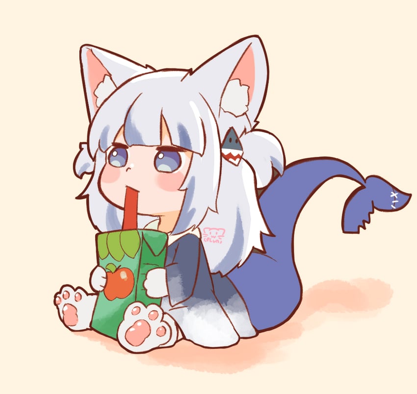 gawr gura (hololive and 1 more) drawn by elun_(elun_00)