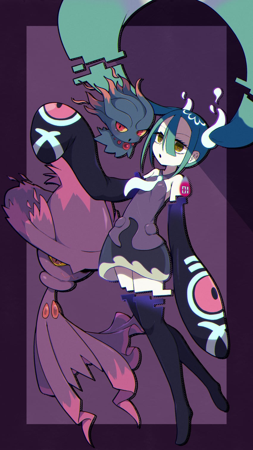 hatsune miku, mismagius, misdreavus, and ghost miku (pokemon and 2 more) drawn by afuron