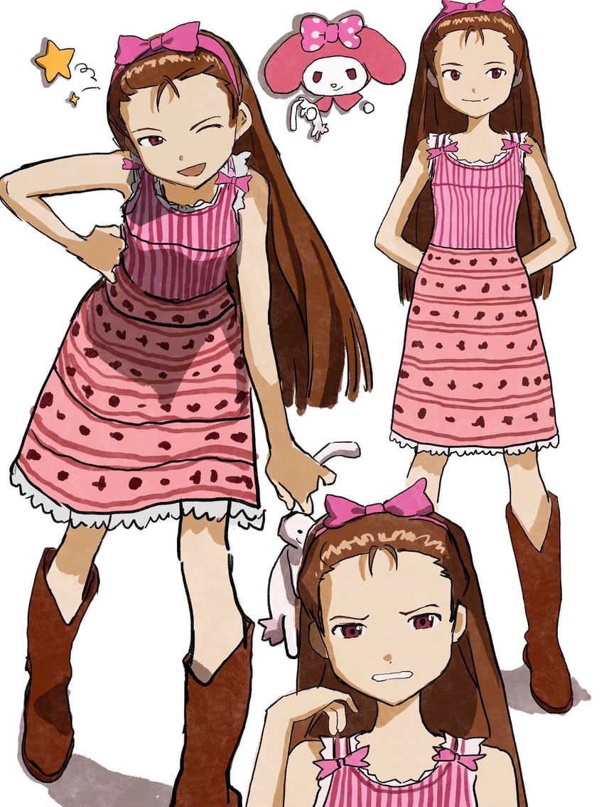minase iori, my melody, and usa-chan (idolmaster and 3 more) drawn by aeo444