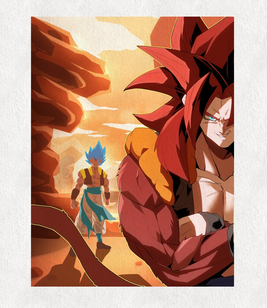 gogeta (dragon ball and 4 more) drawn by k.tomato