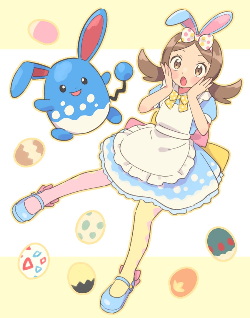 lyra and azumarill (pokemon and 1 more) drawn by pumpkinpan