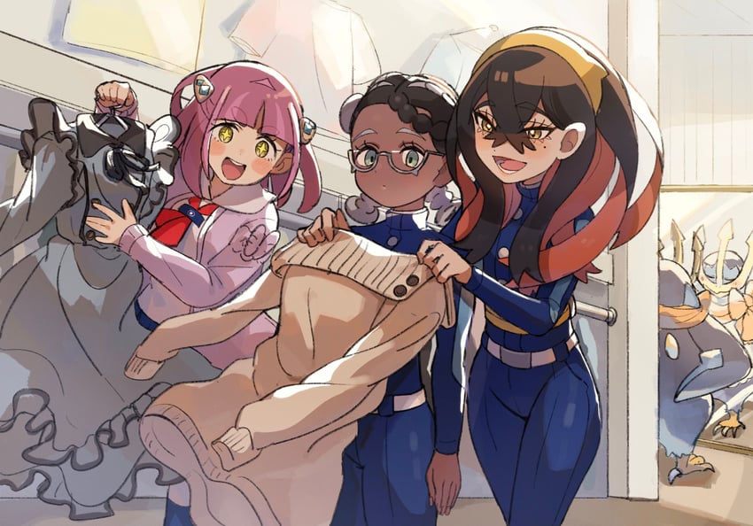 carmine, lacey, empoleon, and amarys (pokemon and 1 more) drawn by matsuda_(0yx38755230263c)