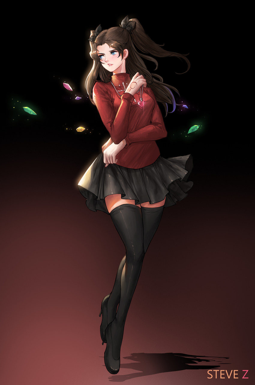 tohsaka rin (fate and 1 more) drawn by steve_zheng