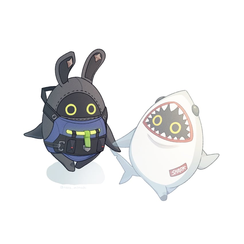sharkboo and securityboo (zenless zone zero) drawn by nara_mimochi