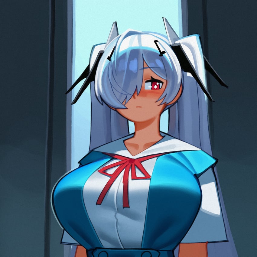 ayanami rei and cinderella (neon genesis evangelion and 1 more) drawn by hiita_(hitta_99)