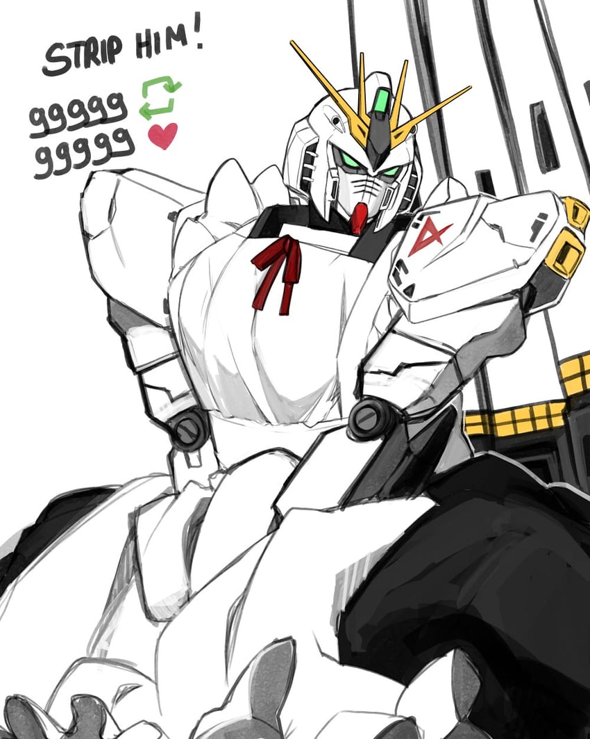 nu gundam (gundam and 1 more) drawn by kyou_(iuciferic)