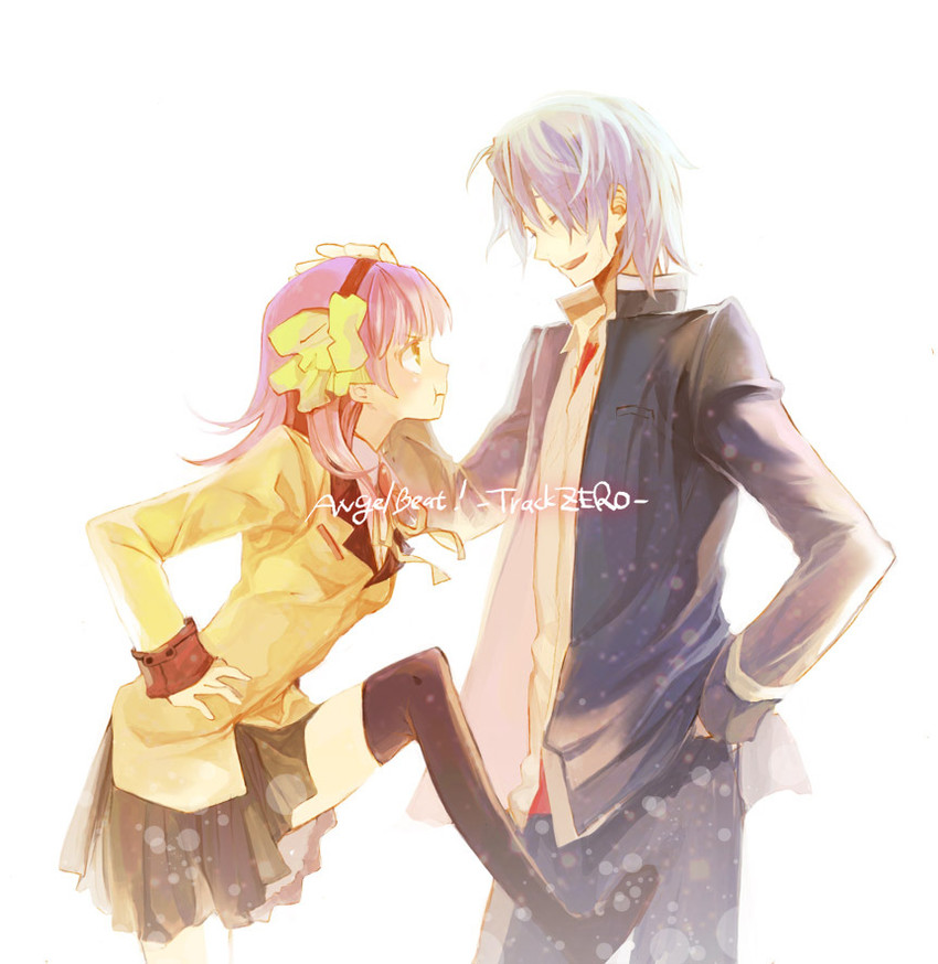 nakamura yuri and hinata hideki (angel beats!) drawn by mooche