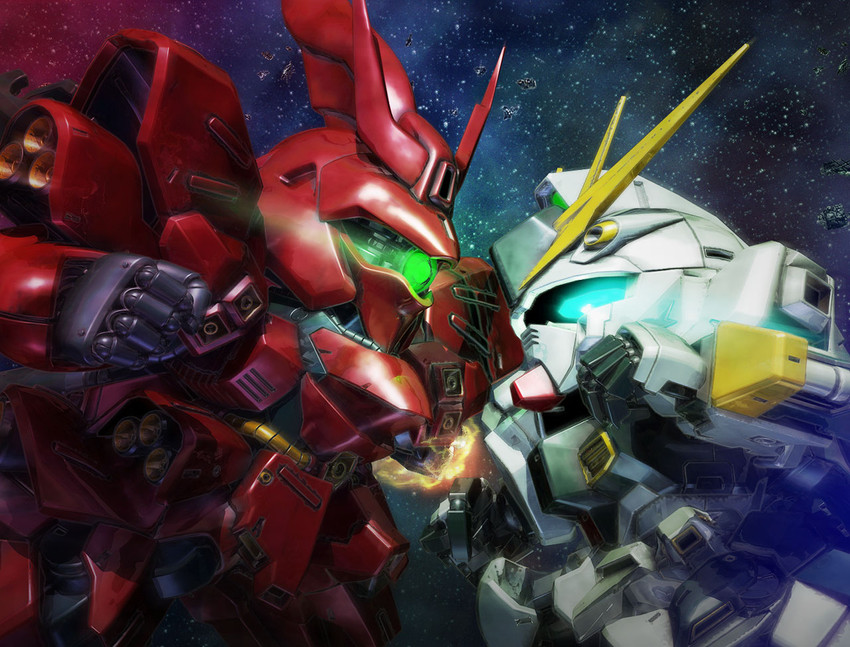 nu gundam and sazabi (gundam and 2 more) drawn by a_mituhashi
