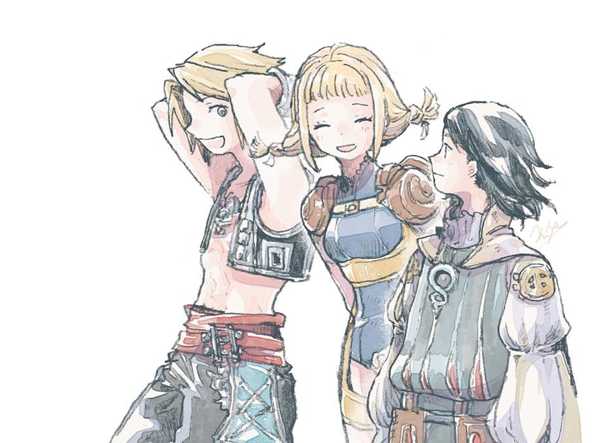 penelo, vaan, and larsa ferrinas solidor (final fantasy and 1 more) drawn by michibata_65