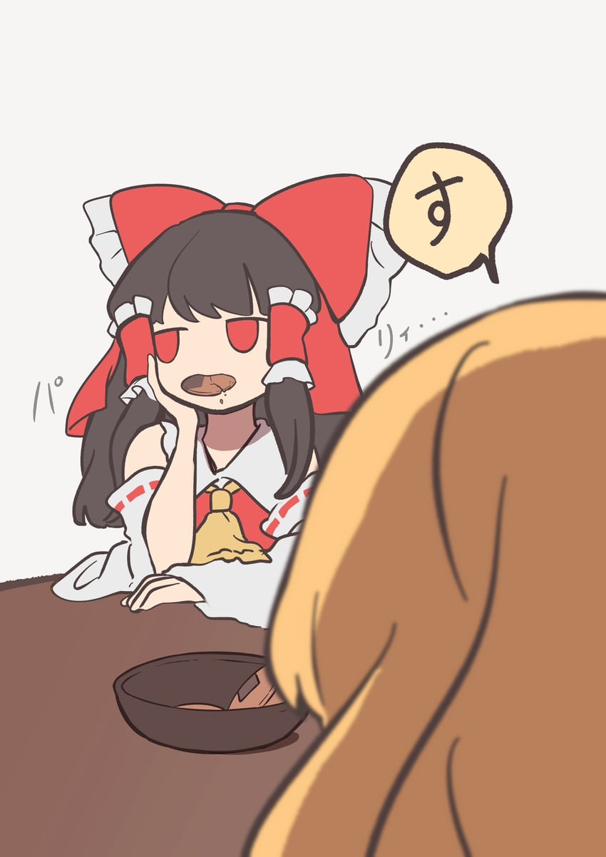 hakurei reimu and kirisame marisa (touhou) drawn by niru_(ka_k_0517)