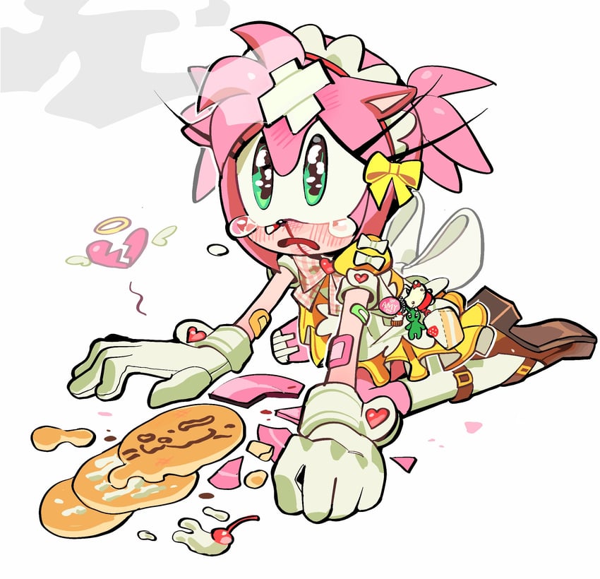 amy rose and hello kitty (sonic and 2 more) drawn by kosherea