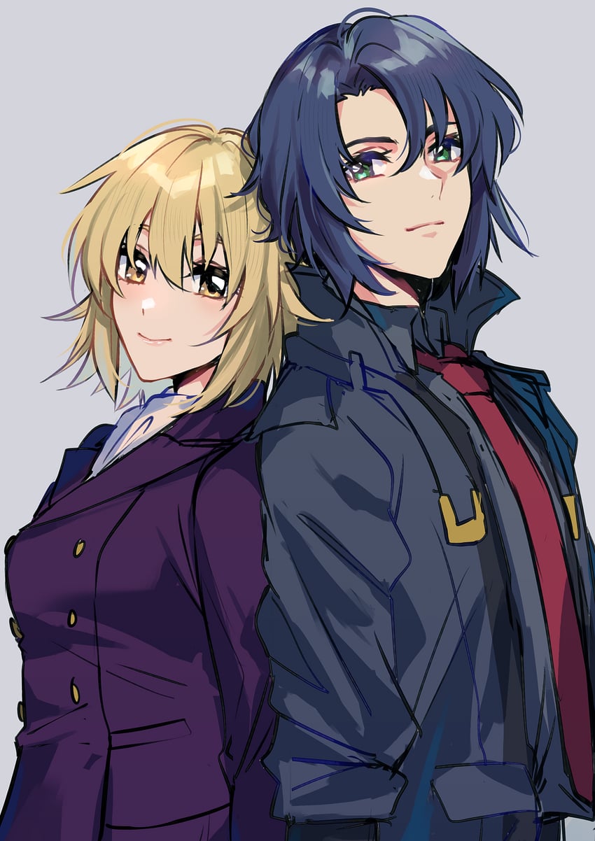 cagalli yula athha and athrun zala (gundam and 3 more) drawn by shousuke