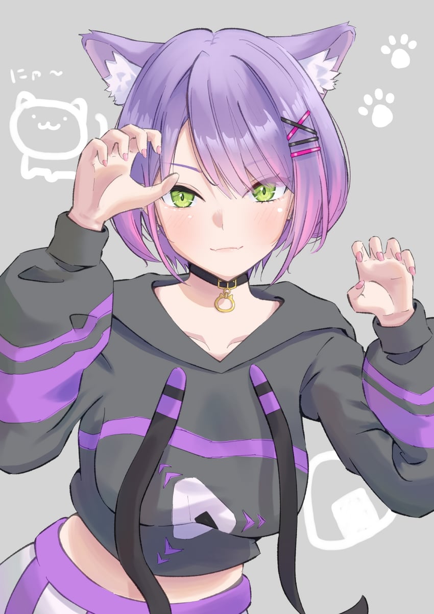 nekomata okayu and tokoyami towa (hololive) drawn by yukimaru_(yuk1_malu)