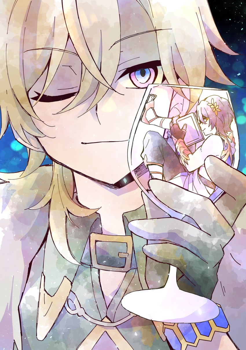aventurine and dr. ratio (honkai and 1 more) drawn by r2it_re