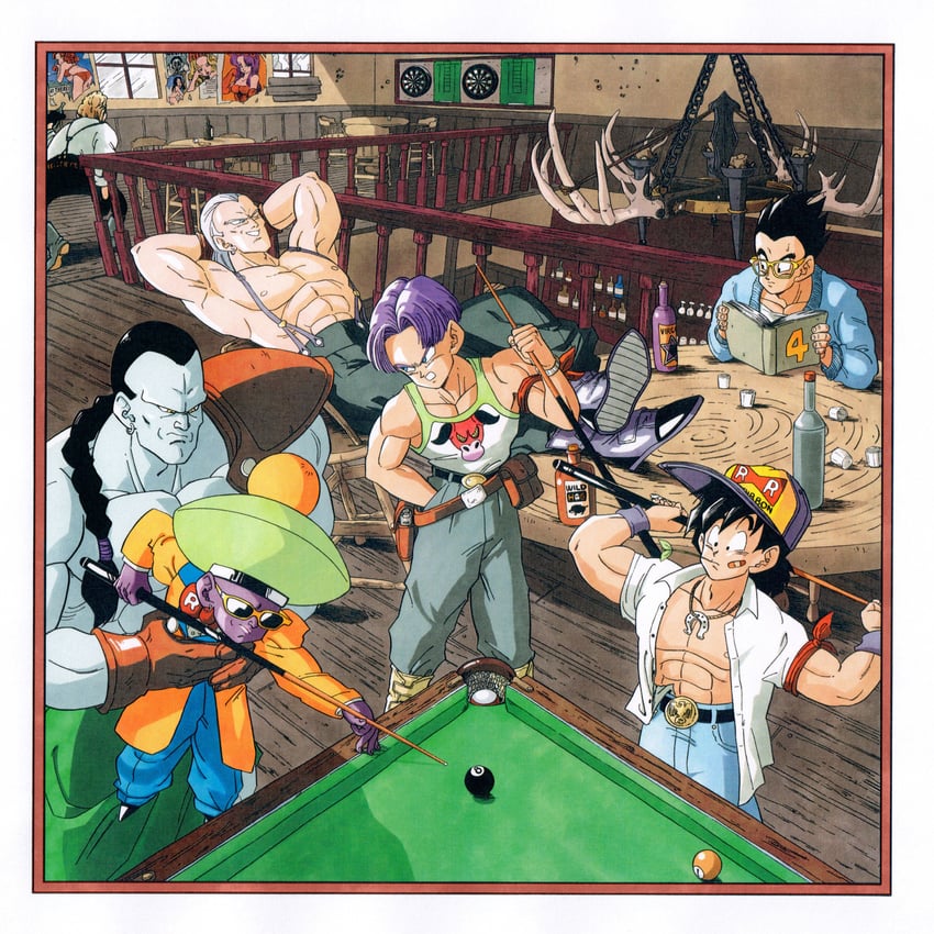 son gohan, trunks, son goten, toriyama akira, android 13, and 2 more (dragon ball and 1 more) drawn by silverwoodwork