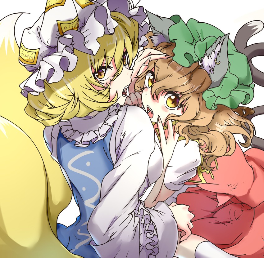 yakumo ran and chen (touhou) drawn by mitaojiu_(wumiaoxiao_mengjiu)