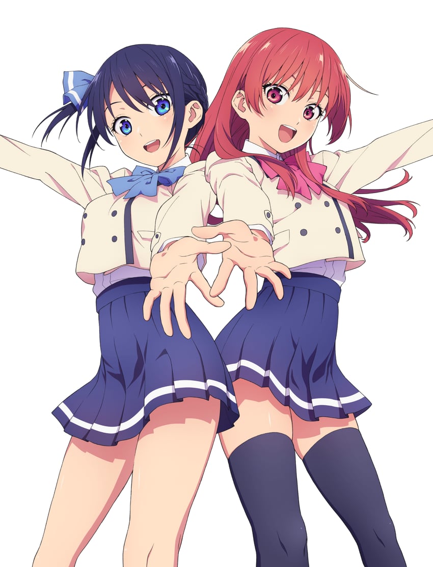 minase nagisa and saki saki (kanojo mo kanojo) drawn by toyota_akiko