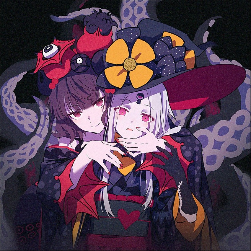 abigail williams, katsushika hokusai, and yog-sothoth (fate and 1 more) drawn by hakusai_(tiahszld)