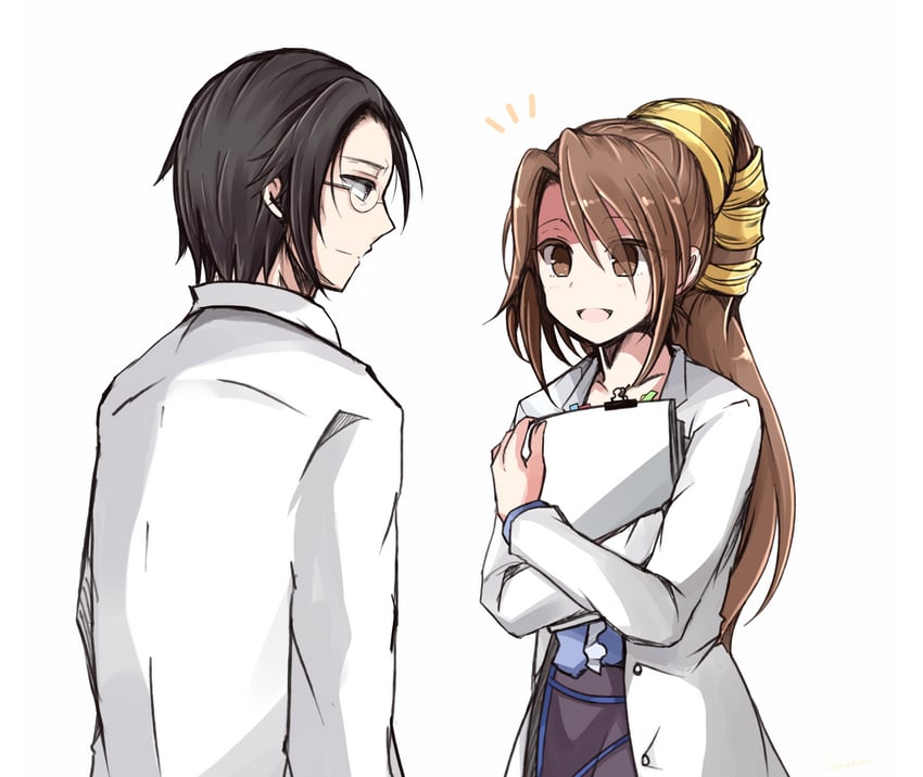 lucrecia crescent and professor houjou (final fantasy and 2 more) drawn by nanao_(zonzonsh)