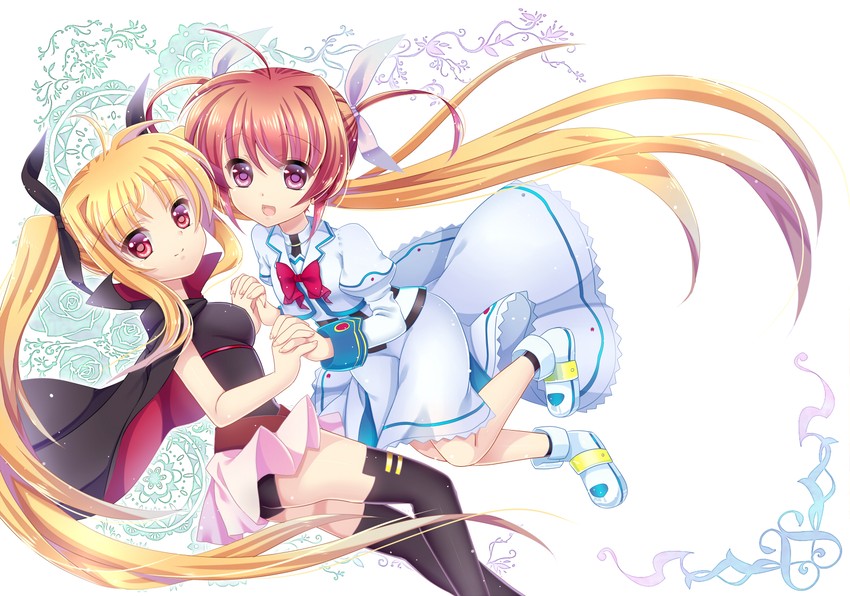 fate testarossa and takamachi nanoha (lyrical nanoha and 3 more) drawn by umeko_(koori_ume)