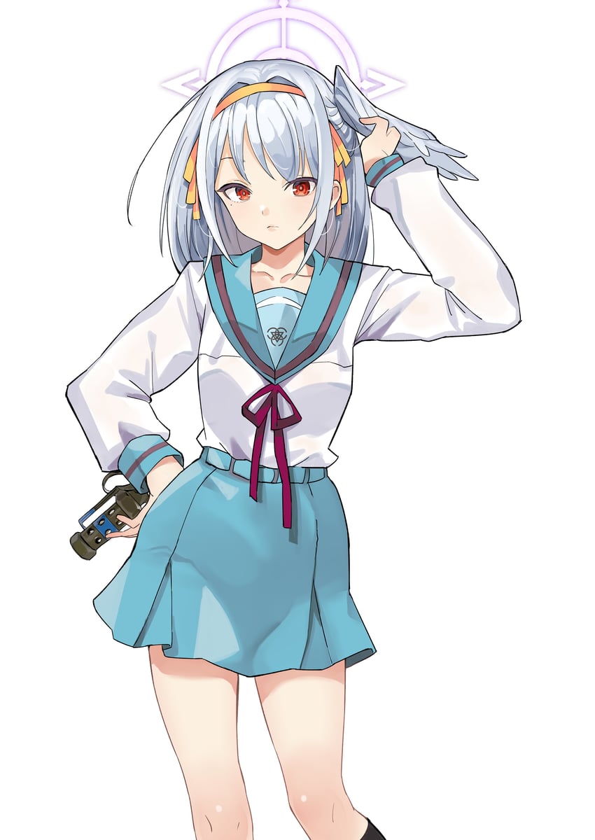 suzumiya haruhi and suzumi (blue archive and 1 more) drawn by krdsan