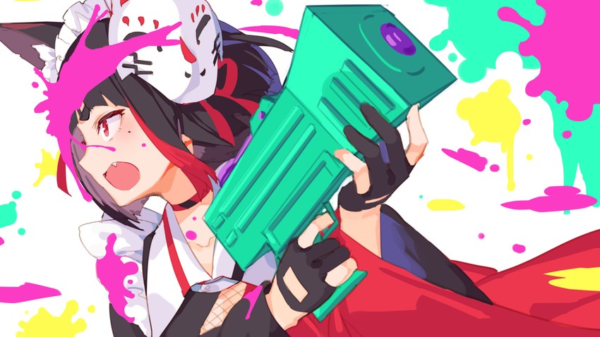 inari kuromu (splatoon and 2 more) drawn by izumi_sai