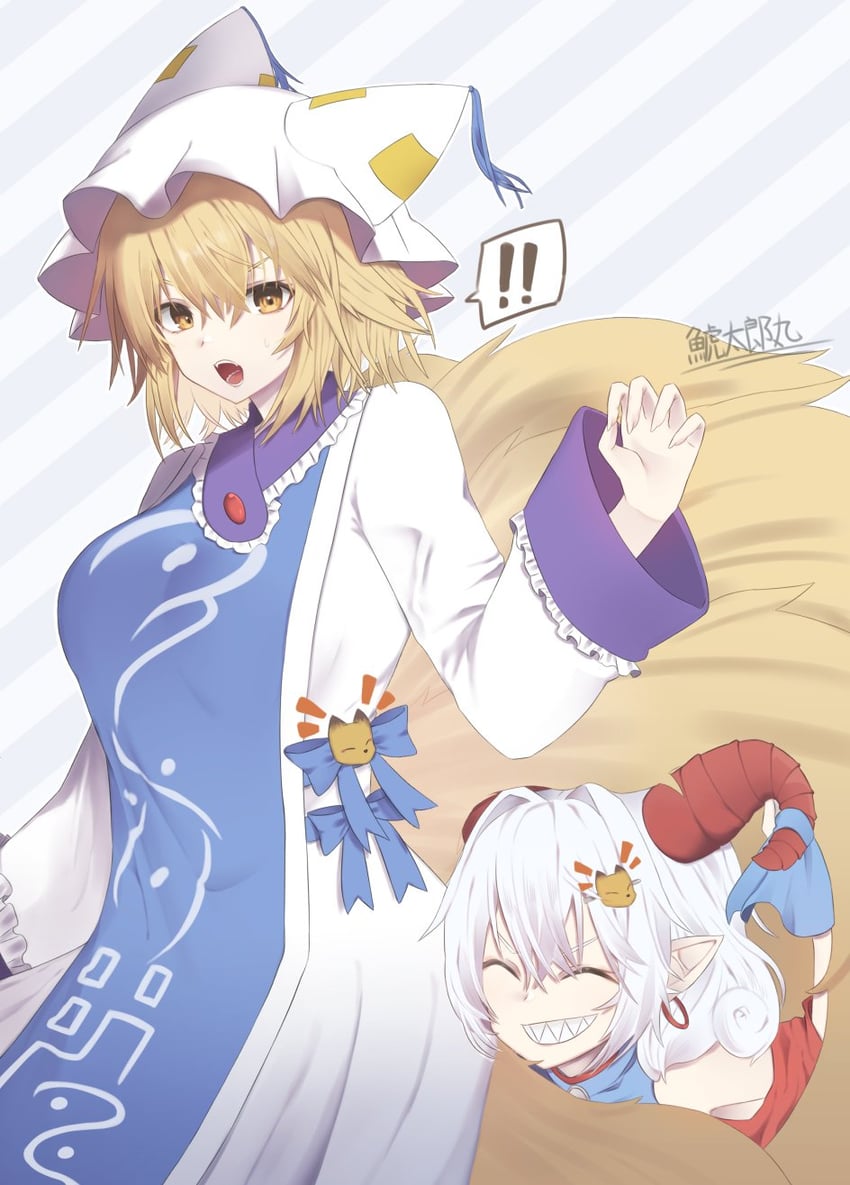 yakumo ran and toutetsu yuuma (touhou and 1 more) drawn by syachitaromaru
