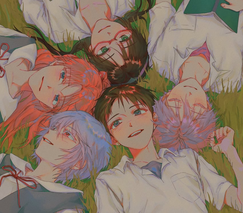souryuu asuka langley, ayanami rei, ikari shinji, nagisa kaworu, and makinami mari illustrious (neon genesis evangelion and 1 more) drawn by tyo1ng_ye