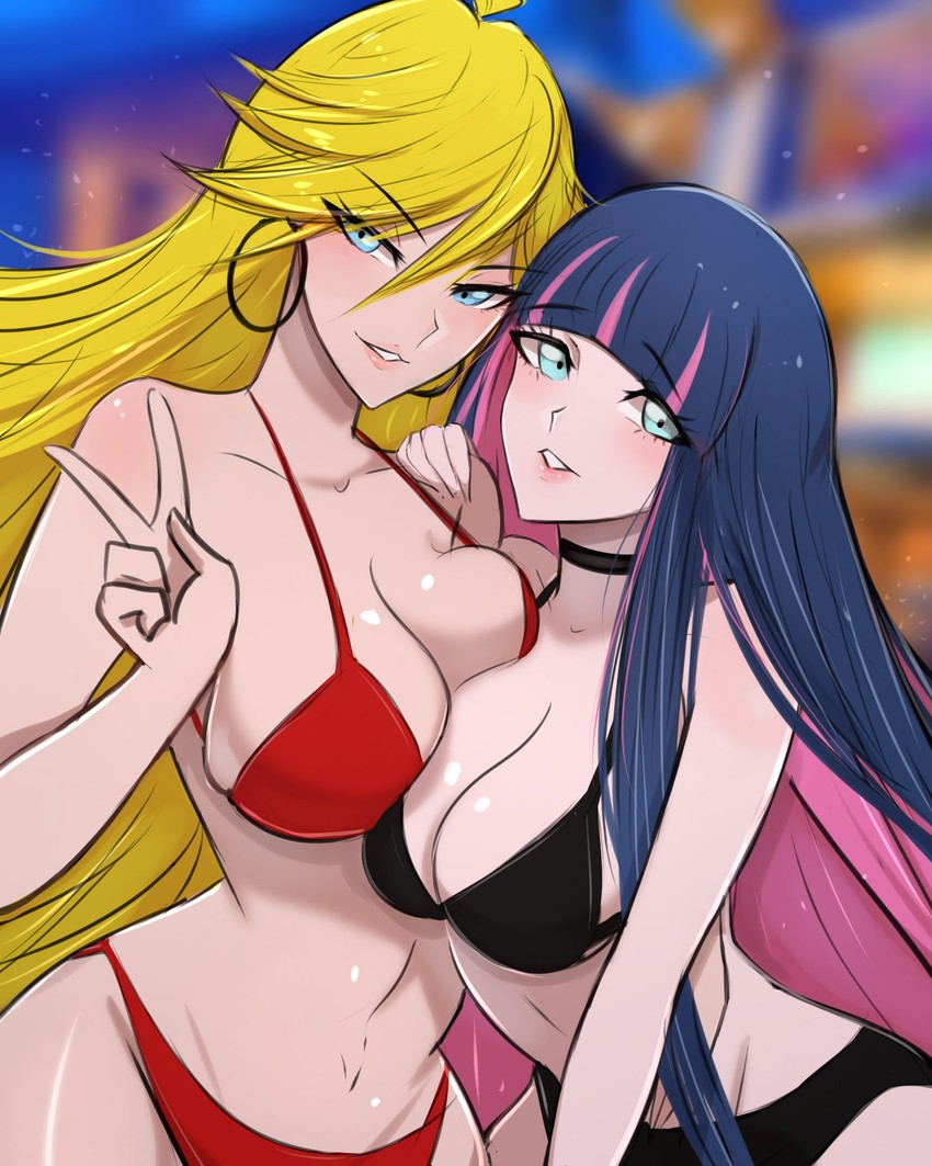 stocking and panty (panty & stocking with garterbelt) drawn by omiza_somi