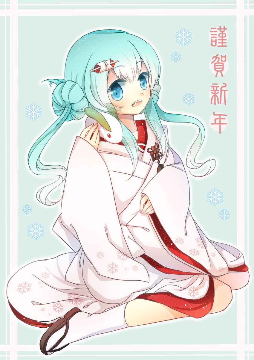 hatsune miku and yuki miku (vocaloid) drawn by emia_wang