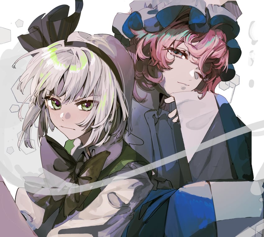 konpaku youmu and saigyouji yuyuko (touhou) drawn by xian_qishui
