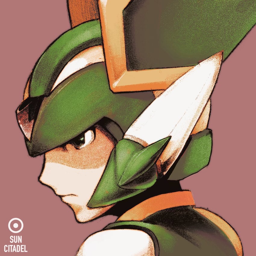 sage harpuia (mega man and 2 more) drawn by sun_citadel