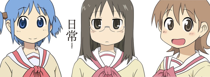 naganohara mio, aioi yuuko, and minakami mai (nichijou) drawn by dominico