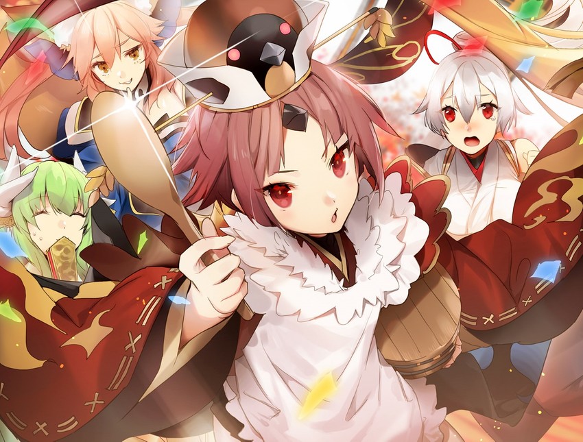 tamamo, tamamo no mae, kiyohime, tomoe gozen, and beni-enma (fate and 2 more) drawn by no-kan