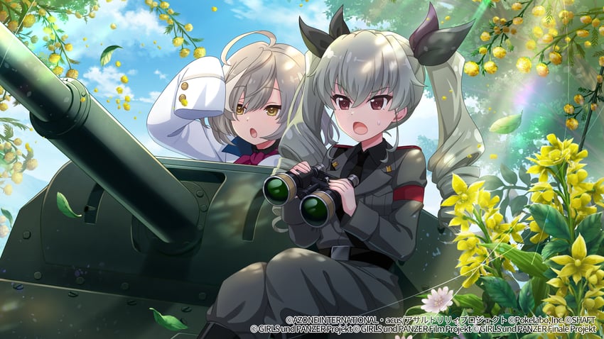 anchovy and sasaki ran (girls und panzer and 1 more)