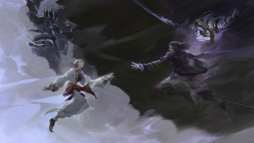 afumau, odin, alexander, and luzaf (final fantasy and 1 more) drawn by edward_tsang