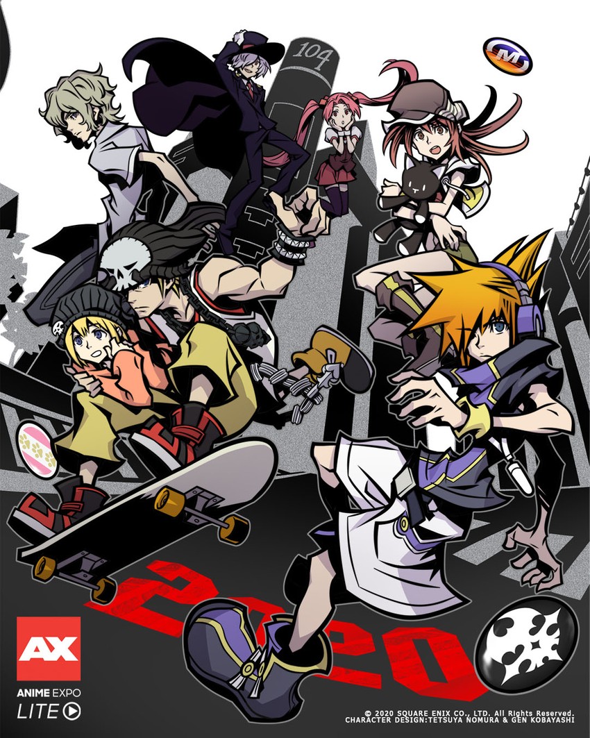sakuraba neku, misaki shiki, bito daisukenojo, kiryu yoshiya, bito raimu, and 2 more (subarashiki kono sekai and 1 more) drawn by kobayashi_gen