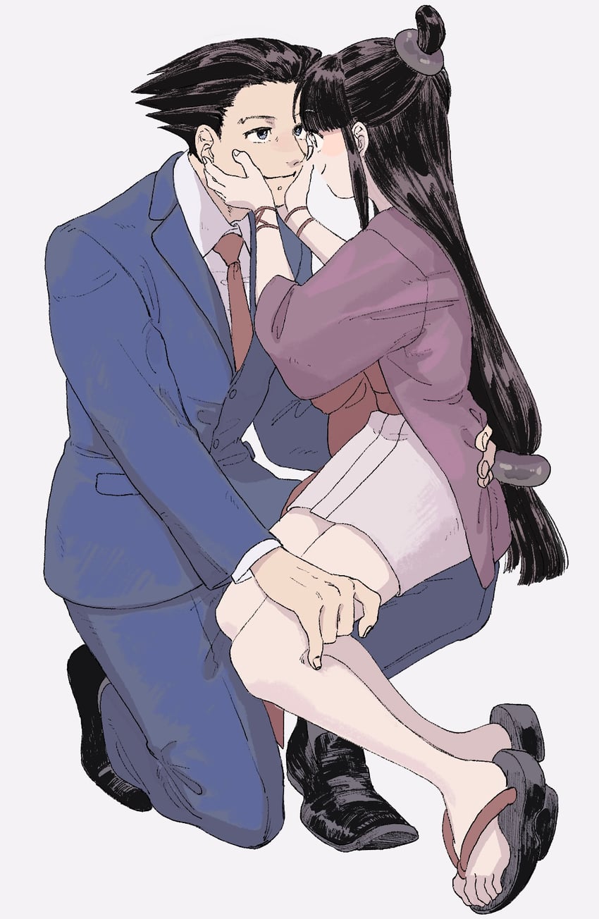 phoenix wright and maya fey (ace attorney) drawn by omen_hohoho