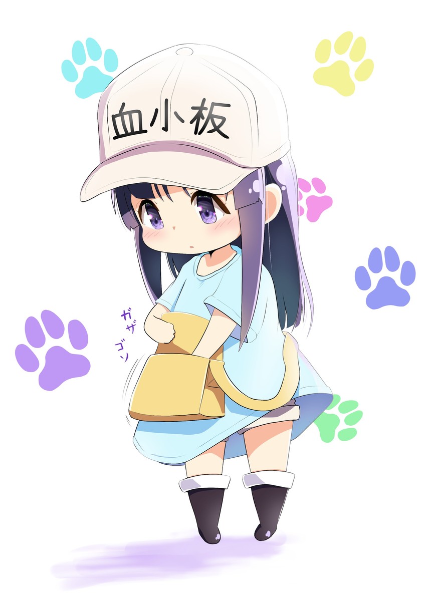platelet and hinata yukari (hataraku saibou and 1 more) drawn by mokonekosan