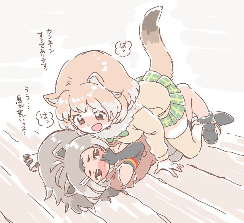 american beaver and black-tailed prairie dog (kemono friends) drawn by mitsumoto_jouji