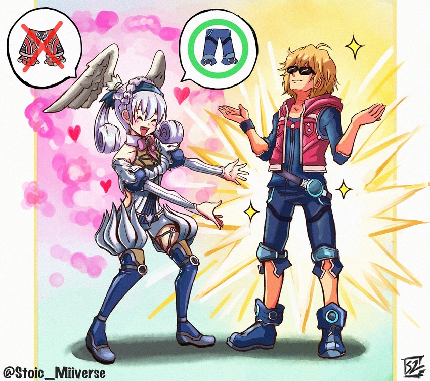 melia antiqua and shulk (xenoblade chronicles and 2 more) drawn by stoic_seraphim