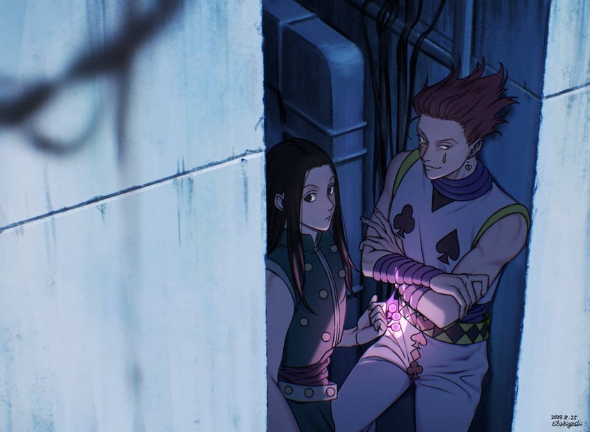 hisoka morow and illumi zoldyck (hunter x hunter) drawn by shakikashi