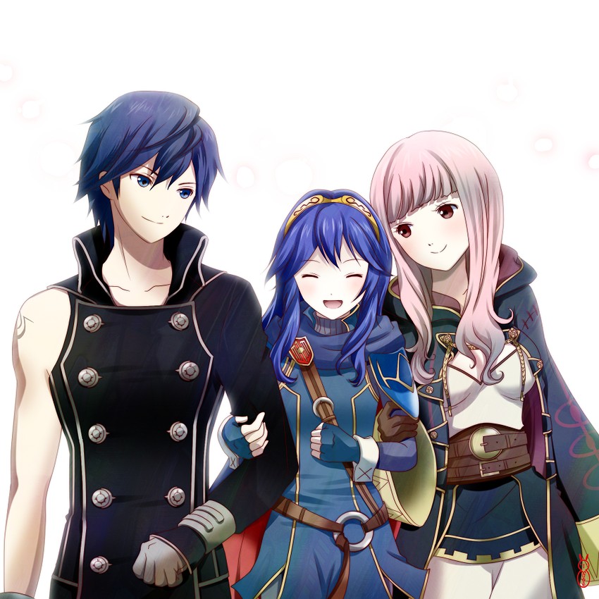 lucina, female robin, and chrom (fire emblem and 1 more) drawn by machinosuke