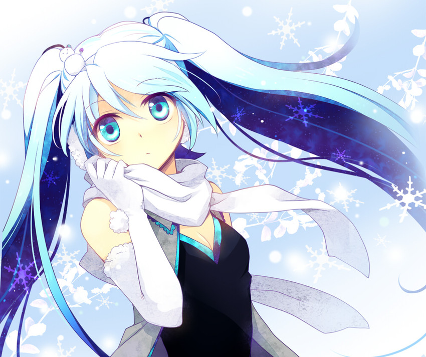 hatsune miku and yuki miku (vocaloid) drawn by miyu_(matsunohara)