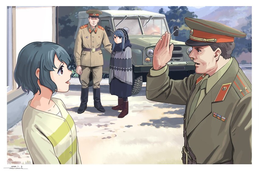 shima rin and shima saki (real life and 1 more) drawn by horikou